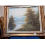 A DERBY TREES AND LAKE SIGNED OIL