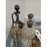 2 HOBNAIL CUT SCENT BOTTLES ETC