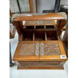 VICTORIAN CARVED OAK TANTALUS