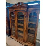 MID VICTORIAN GLAZED BOOK CASE