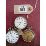 A SILVER CASED POCKET WATCH CHESTER 1888