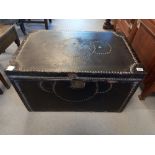 VICTORIAN LEATHER & METAL BOUND CHEST