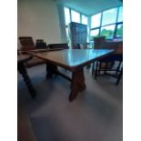 OAK REPRODUCTION DINING TABLE