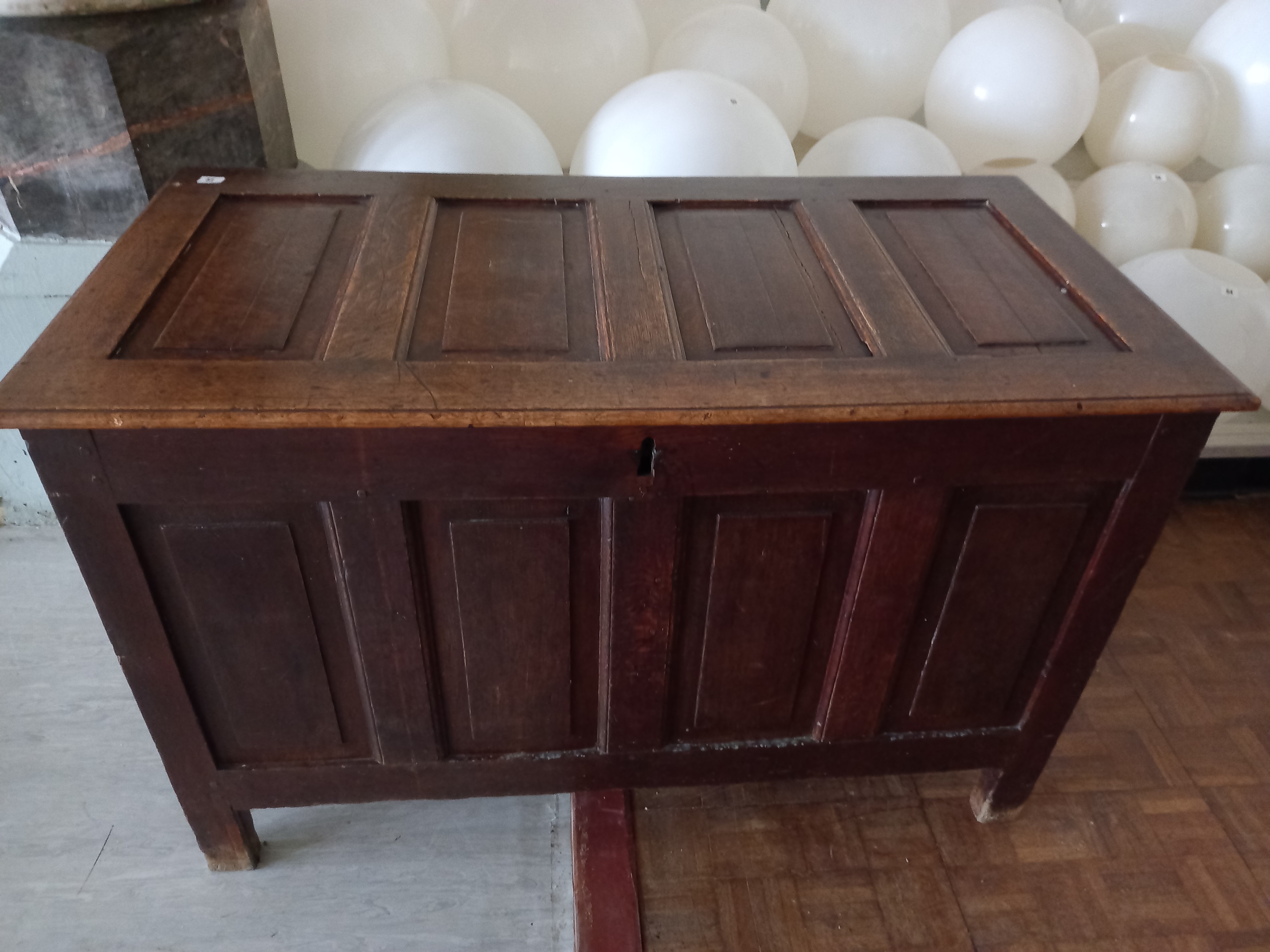 An Early 19th century coffer 49" x25" x 32" high