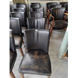 Six leather backed open chairs