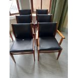 Six faux leather elbow and open chairs