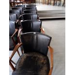 Six leather backed elbow chairs