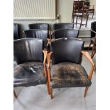 Six leather backed elbow chairs