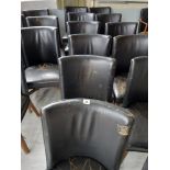 Six leather backed open chairs