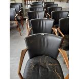 Six leather backed elbow chairs