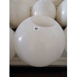 Six white plastic light shades 16 " dia