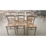 Six beech chairs