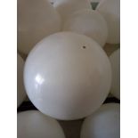 Six white plastic light shades 19" dia