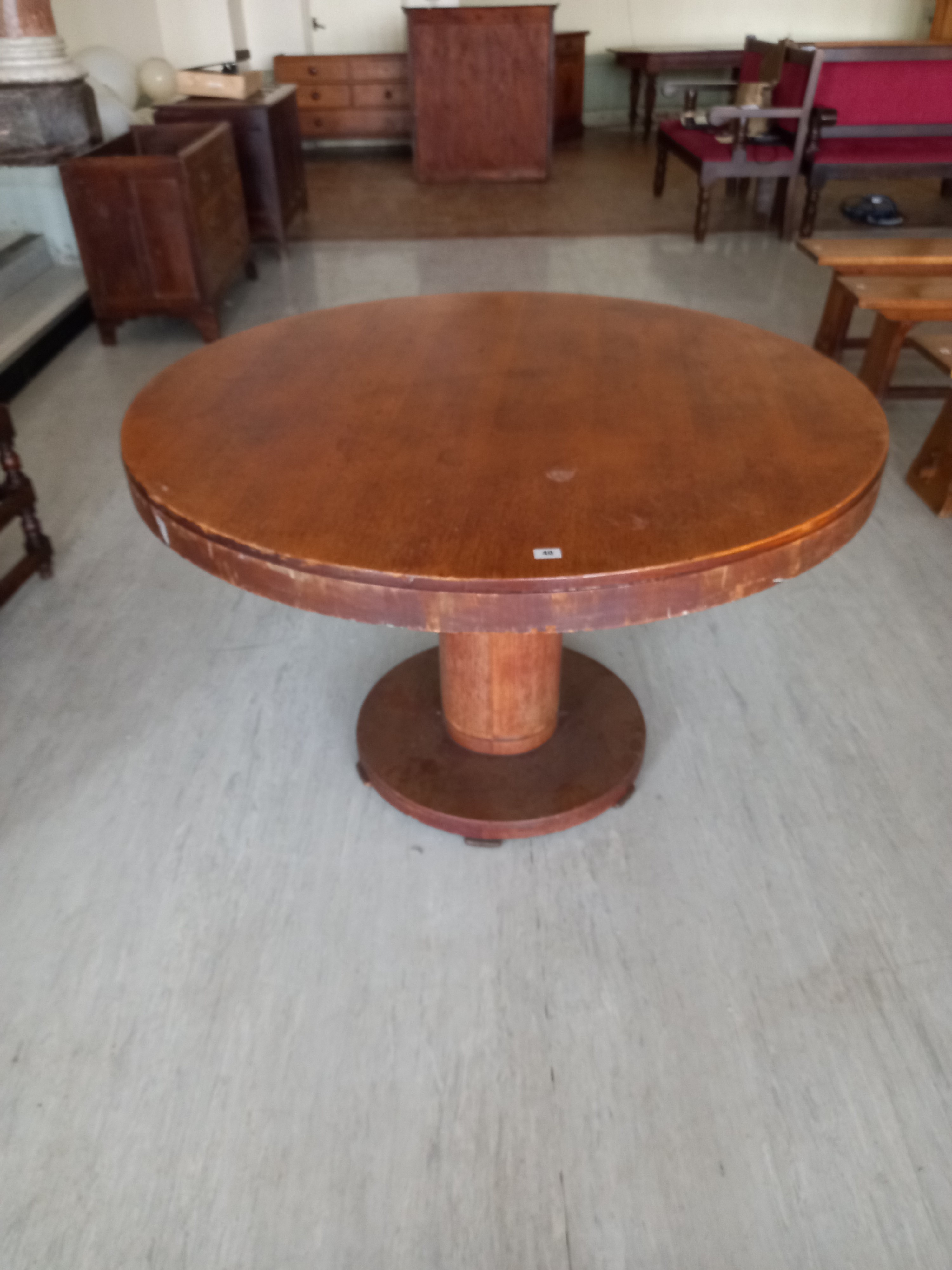 An Art Deco circular dining Table 48" dia x 31" high