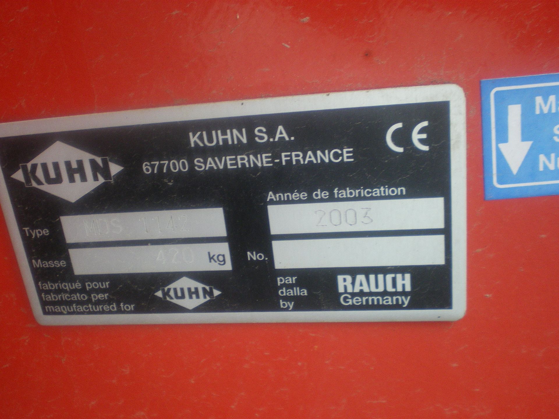 2003 KUHN MDS 1142 TWIN DISC FERT SPREAD - Image 3 of 3