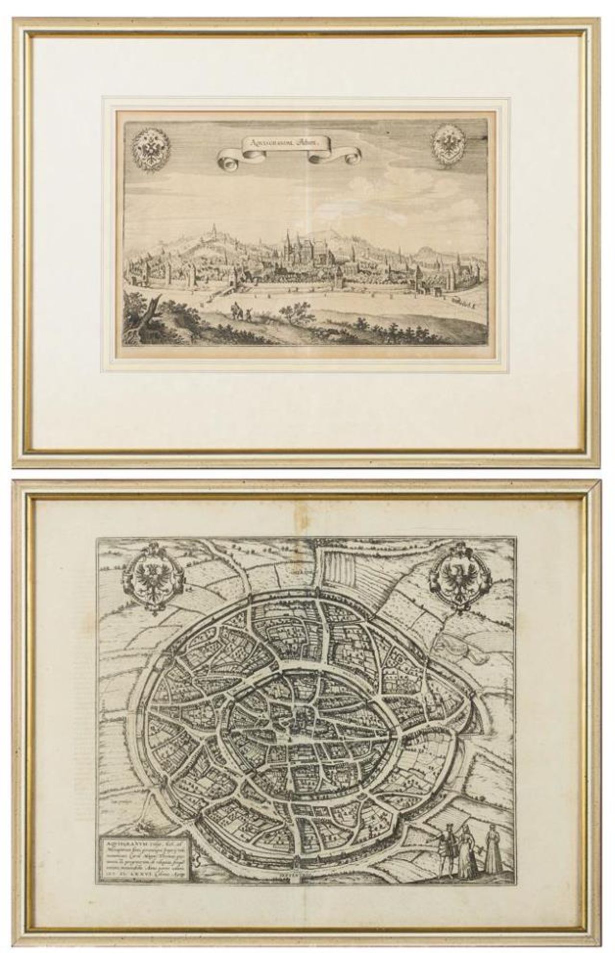 2 Werke: Plan und Ansicht der Stadt Aachen