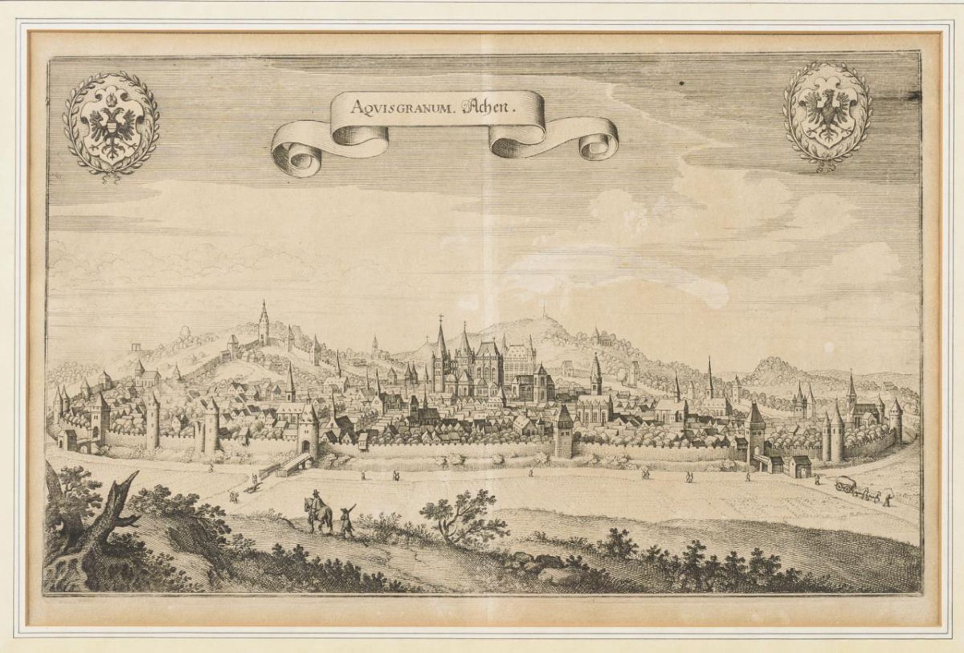 2 Werke: Plan und Ansicht der Stadt Aachen - Image 2 of 3