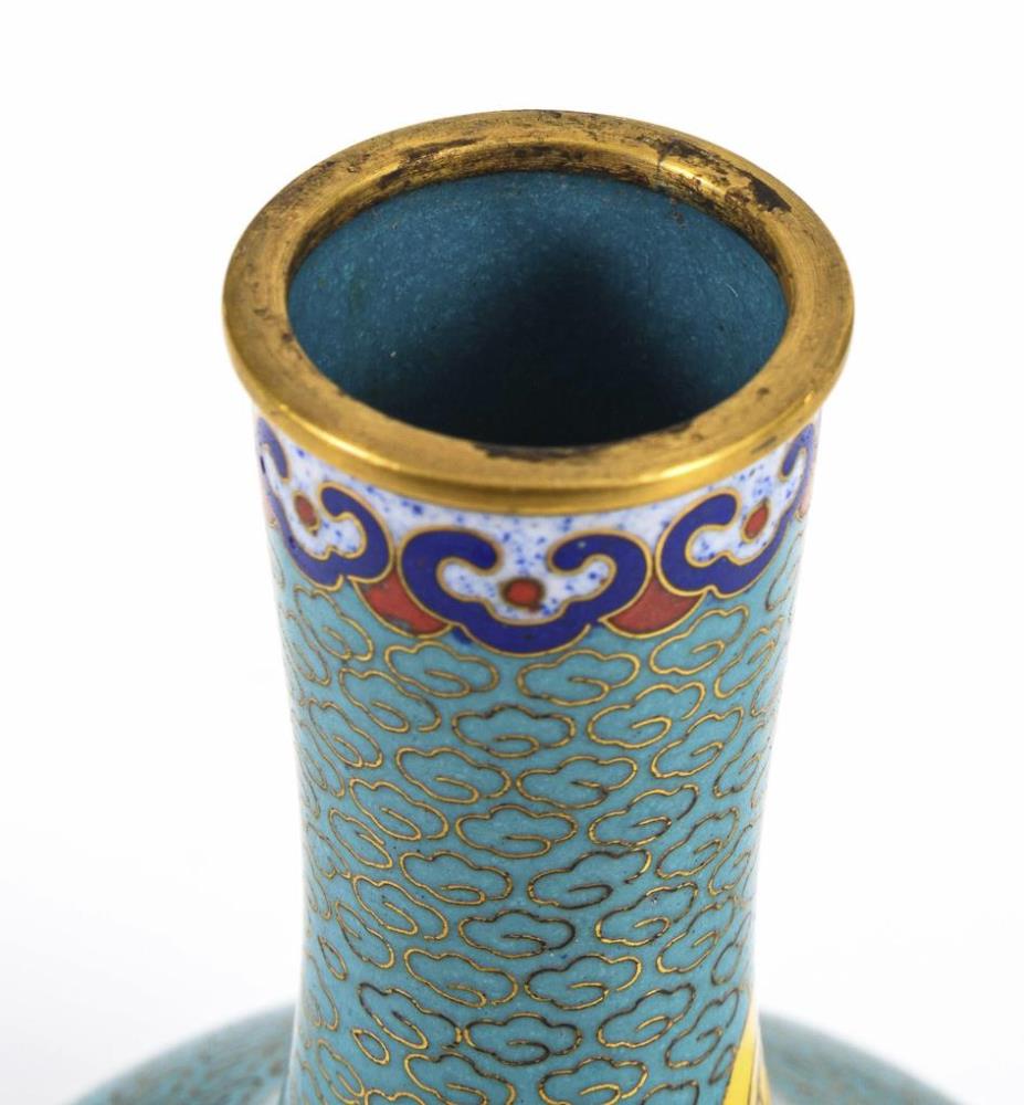 2 türkise Cloisonnévasen - Image 4 of 5