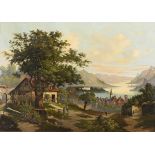 Rheinlandschaft mit Staffage