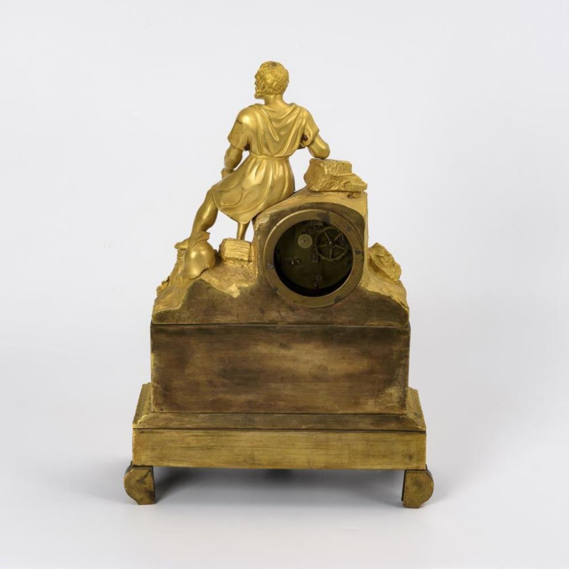 Bronze-Kaminuhr mit antiker Männerfigur - Bild 3 aus 3