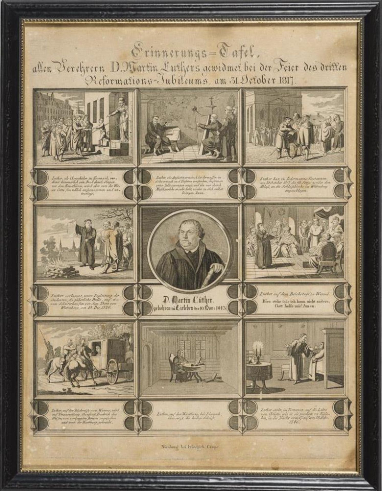 Erinnerungstafel an Martin Luther (1483 - 1546)