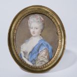 Portrait-Miniatur: Dame mit Stola