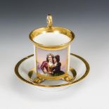 Biedermeier-Tasse mit Damendoppelporträt