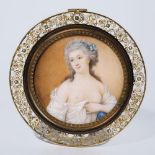 Erotica-Miniatur: Dame mit entblößter Brust