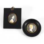 2 Miniaturen um 1800: Damenbildnisse