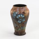 Kleine Jugendstil-Vase mit blauen Mohnblumen