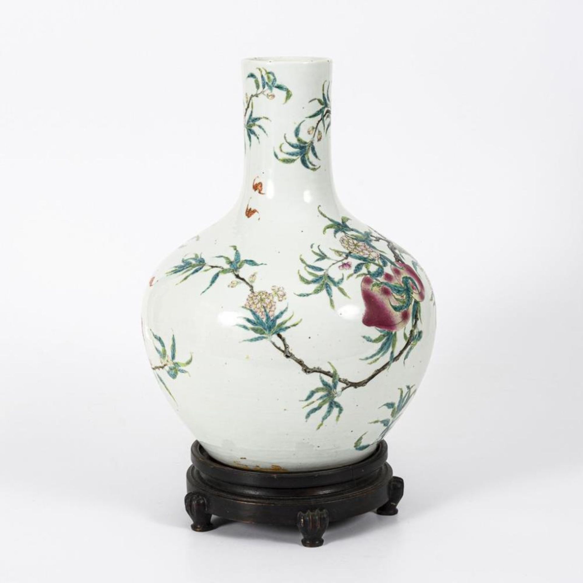 Große, museale Vase mit Pfirsichen und Pfirsichblüten - Image 3 of 10