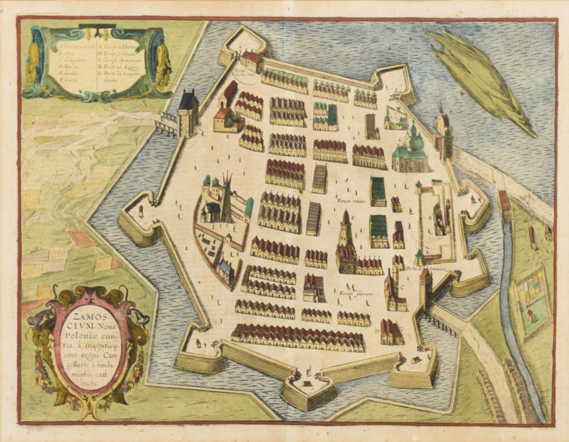 Stadtkarte der polnischen Festung Zamość