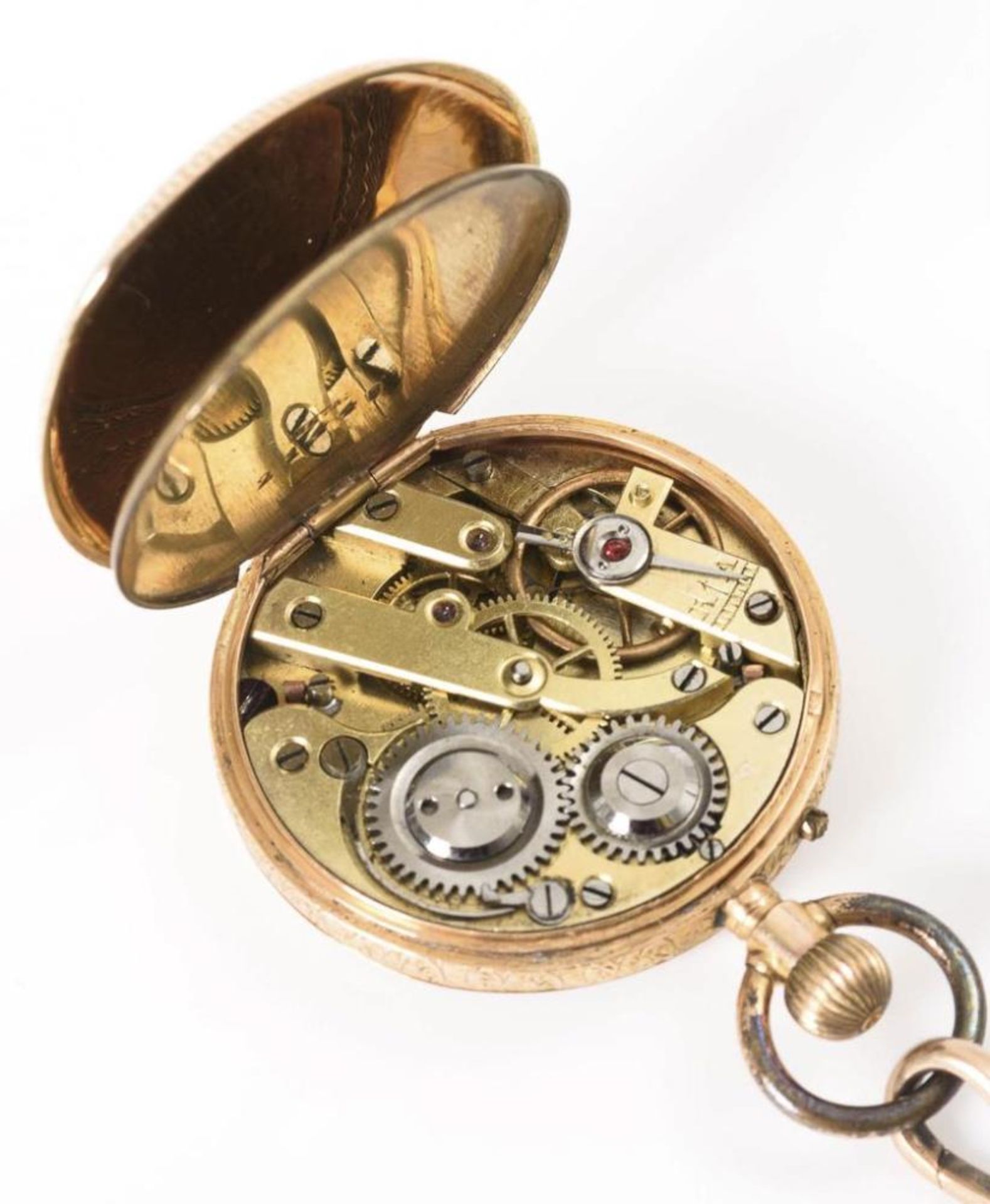 Damentaschenuhr mit Uhrenkette - Bild 3 aus 4