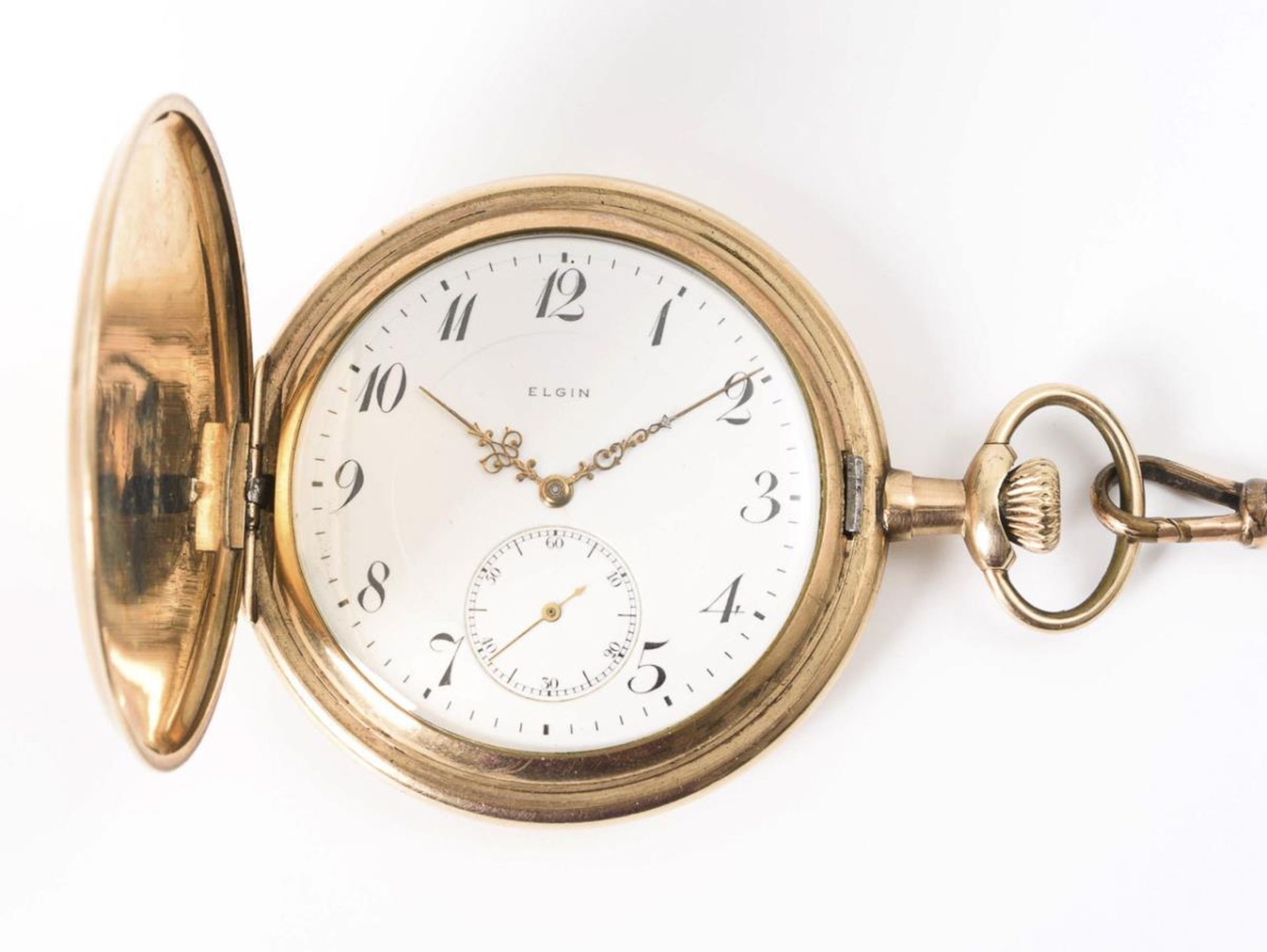 Vergoldete Savonnette mit langer Uhrenkette - Bild 2 aus 5