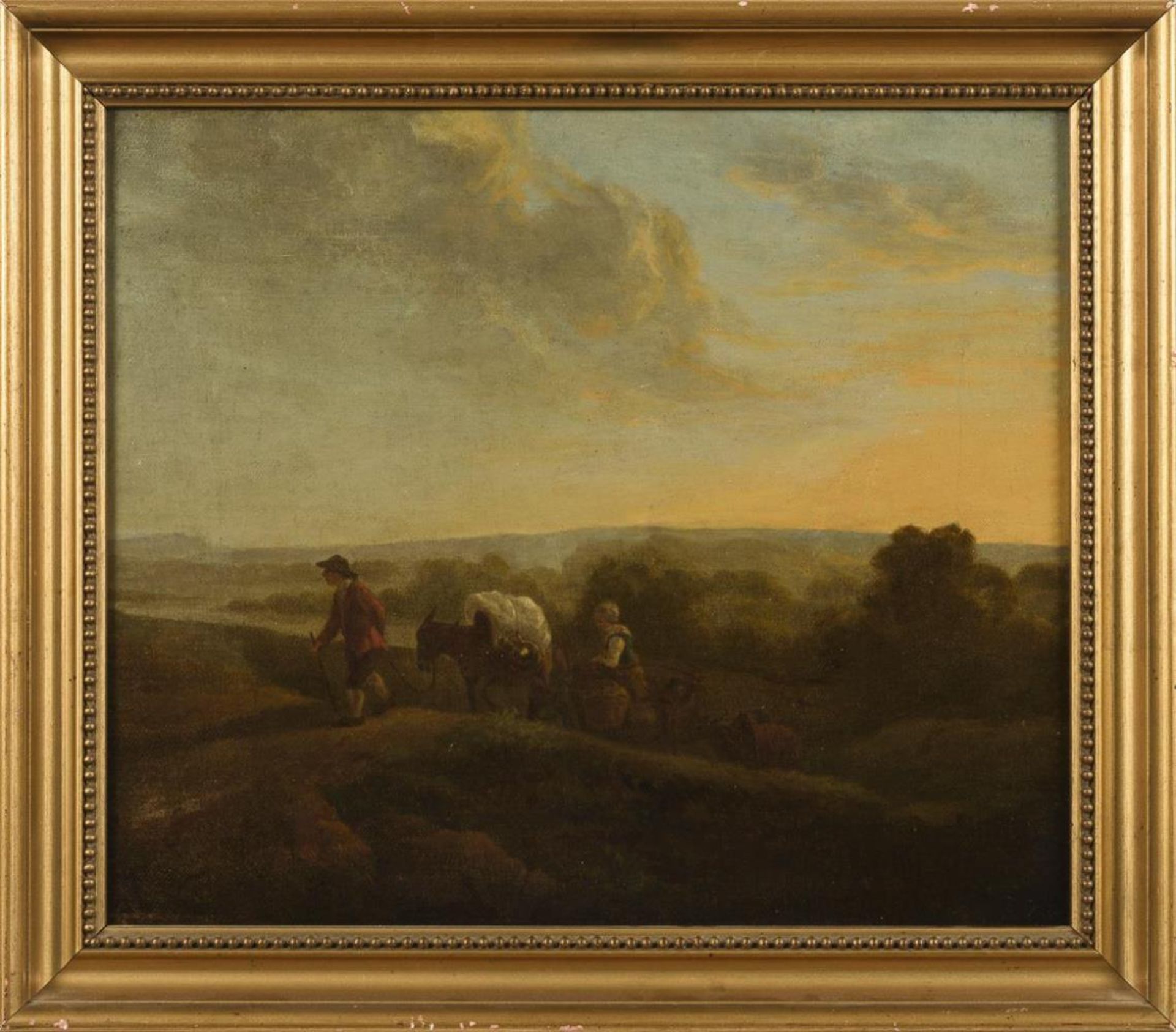 Barocker Maler: Bauernfamilie in abendlicher Landschaft - Bild 2 aus 2