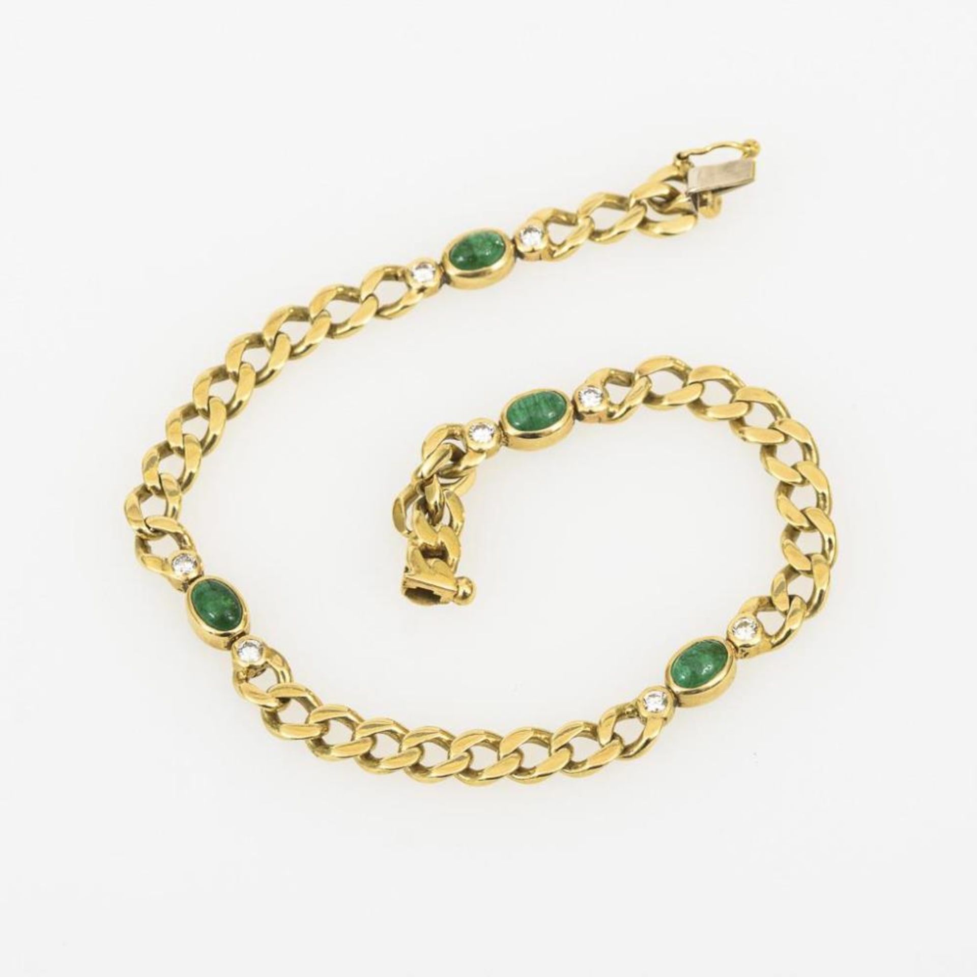 Klassisches Armband mit Smaragden und Brillanten - Image 2 of 2