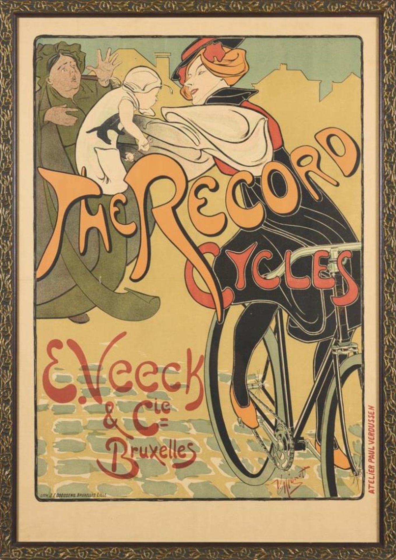 Jugendstil-Plakat "The Record Cycles"