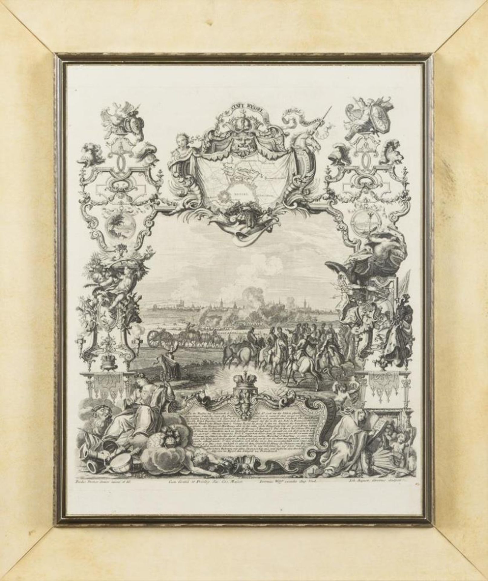 CORVINUS, Johann August (1683 Leipzig - 1736 Augsburg). Historienbild "Eroberung der Stadt Ryssel [L - Image 2 of 2