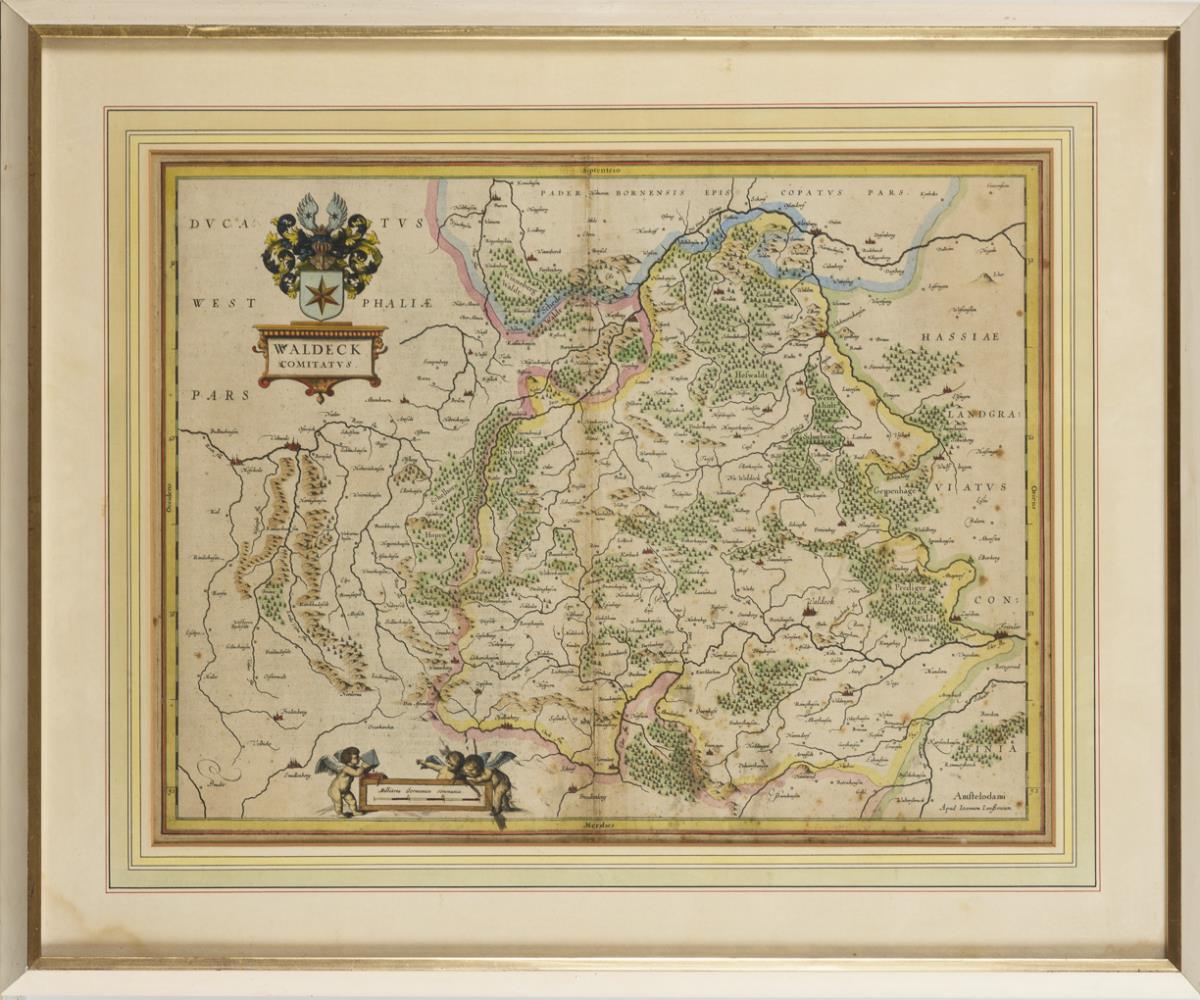 JANSSONIUS, Johannes (1588 Arnheim - 1664 Amsterdam). Landkarte der Grafschaft Waldeck. - Image 2 of 2
