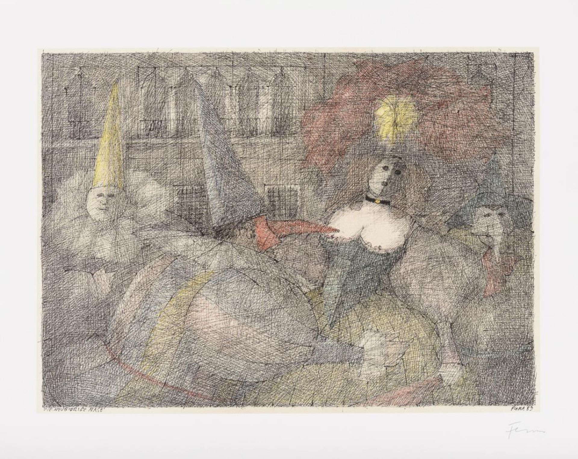 FLORA, Paul (1926 Glurns - 2009 Innsbruck). 2 Werke: "Die neugierige Nase" | "Venezianische Marionet - Image 3 of 4