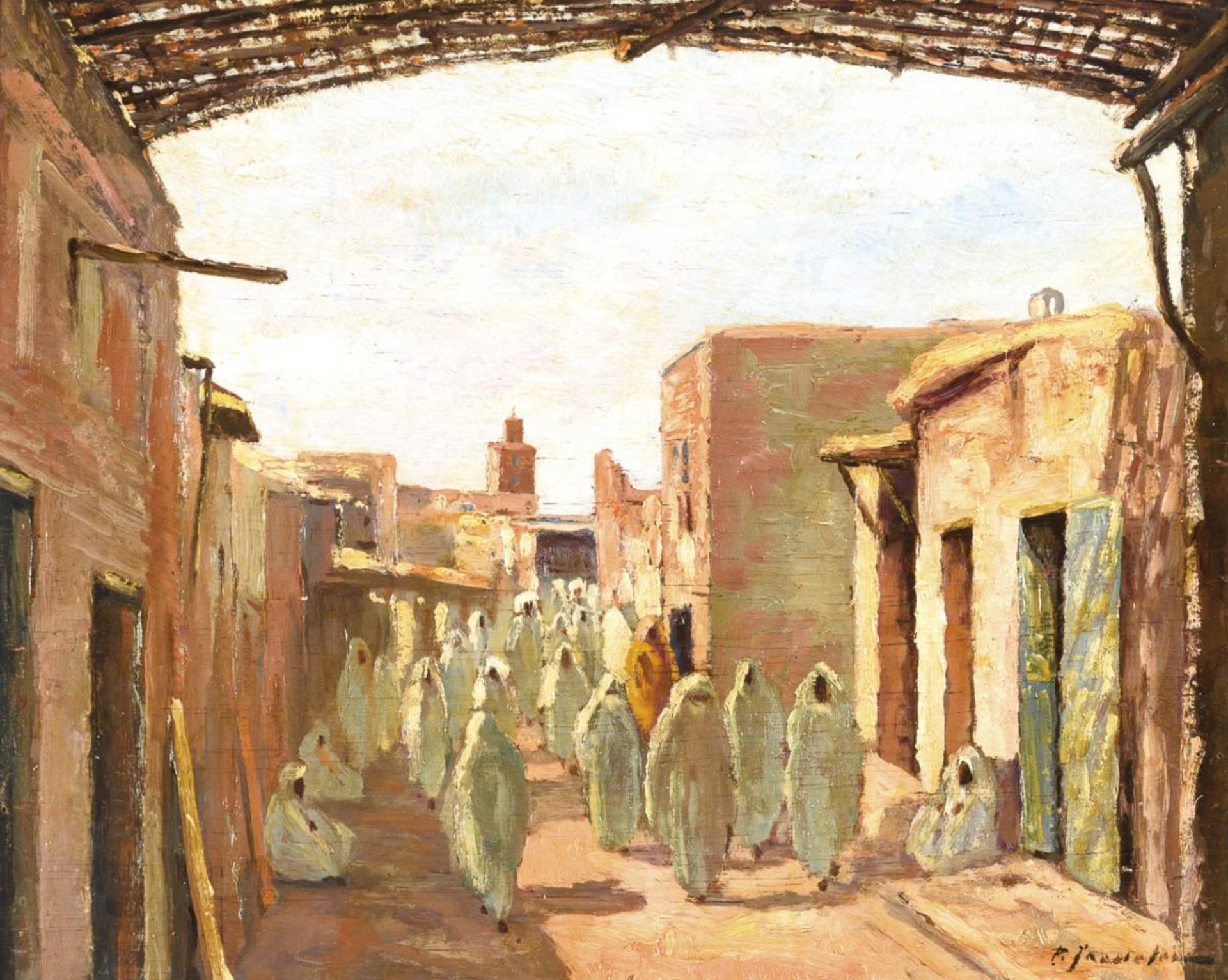 Französischer Maler: Markt in Marrakesch.