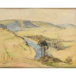 SCHMIDT-ROM, Heinz (1877 Berlin - 1956). Berglandschaft mit Fluss.