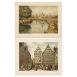 SCHLÖSSER, Richard (1879 Hannover -1962 Hannover). 2 Werke: "Maschblick" und "Marktplatz Hannover".