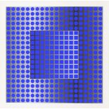 VASARELY, Victor (1906 Pécs - 1997 Paris). Kinetische Komposition in Blau.