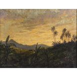 PRAMME, Wilhelm (1898 Halberstadt - 1965 Wernigerode). Sonnenuntergang auf Java.