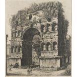 ROSSINI, Luigi (1790 Ravenna - 1857 Rom). Ansicht des Janusbogens.