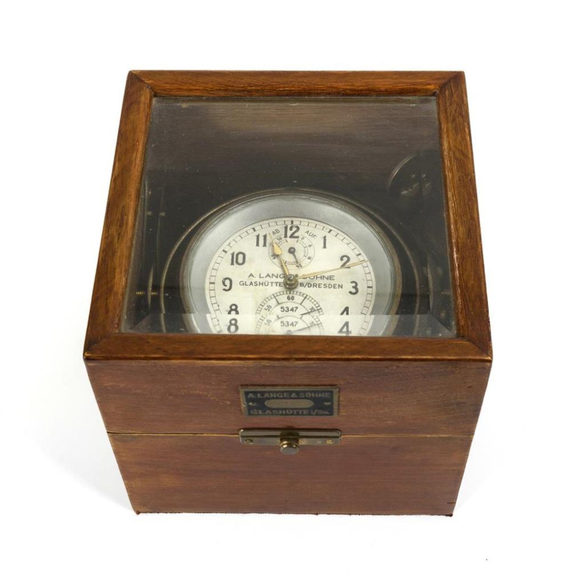Schiffschronometer mit 56 h Gangreserve. A. Lange & Söhne Glashütte B/Dresden. - Bild 3 aus 6