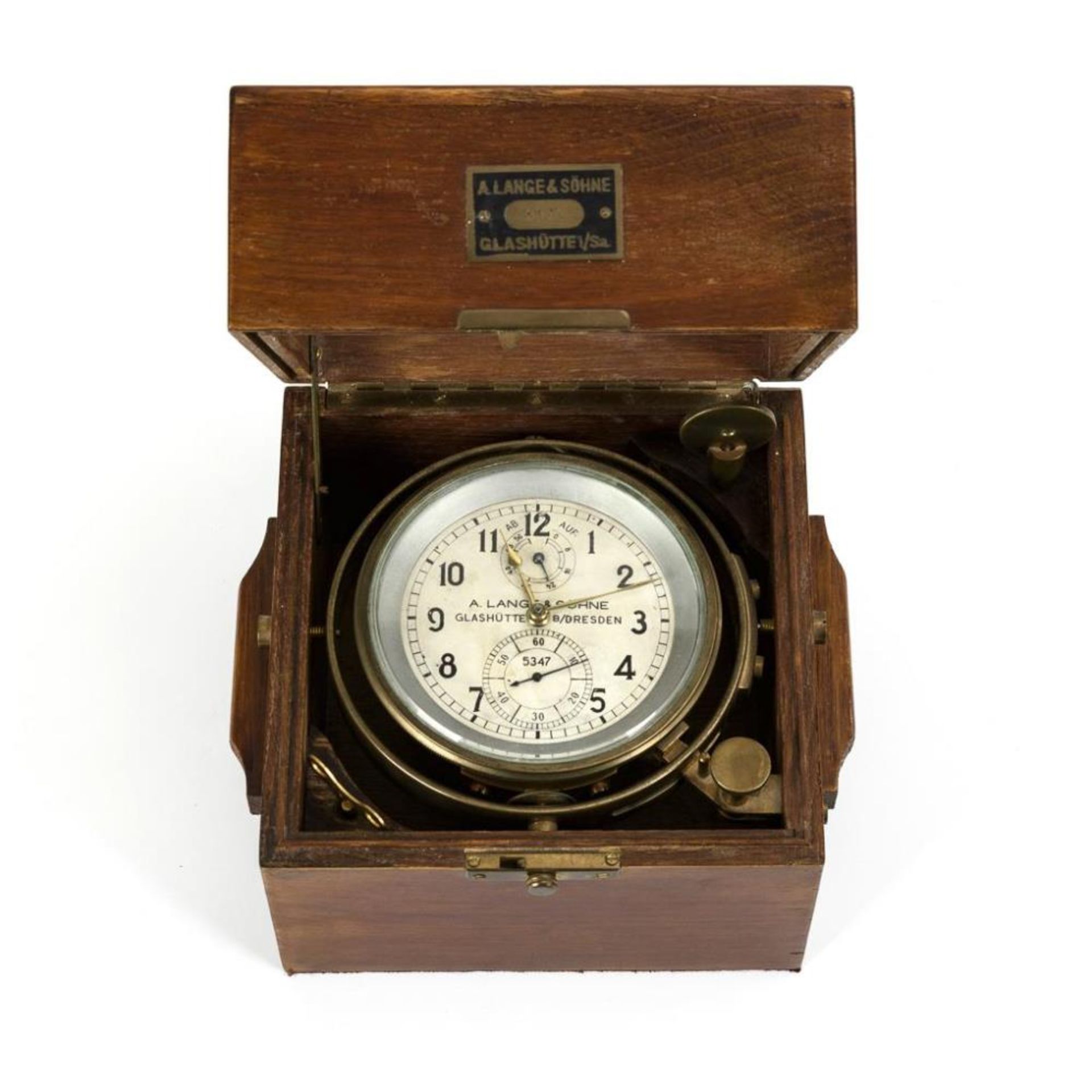 Schiffschronometer mit 56 h Gangreserve. A. Lange & Söhne Glashütte B/Dresden.