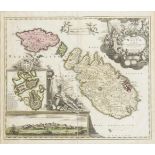 HOMANN, Johann Baptist (1664 Oberkammlach - 1724 Nürnberg). Landkarte der Inselgruppe Malta, Gozo un