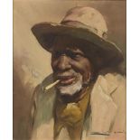 Porträt eines Herren mit Zigarette.
